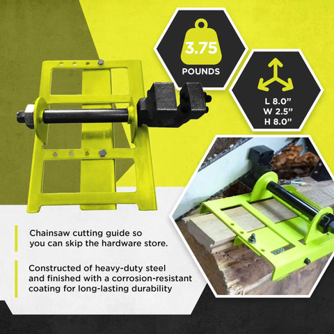 Chainsaw Lumber Cutting Guide Steel Portable Sawmill Tool With Compact Carry Adjustable Up To 2x6 Inches Boards on wood
