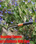 Weeding Sickle For Gardens And Lawns with sharp carbon steel blade and ergonomic grip, ideal for trimming around flowers and shrubs.