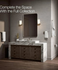 Honesty 12-Inch Towel Bar In Vibrant Brushed Nickel Finish beside vanity in modern bathroom setting