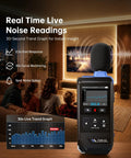 Real Time Decibel Meter With 2 Inch IPS Screen For Home And Office A Weighted Sound Level Meter Measuring 30 To 130 dB For TVs, Speakers, Appliances, Toys, Pool Pumps With Light And Dark Theme, handheld with foam mic