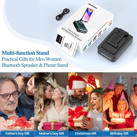 Two In One Bluetooth Speaker Phone Stand For Desk Foldable Adjustable Anti Slip Base With HD Stereo Sound gift ideas
