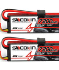 3S Lipo Battery 11.1V 7200mAh 150C Beefy High Discharge RC Battery Pack with Hard Case and TR Plug for RC Car Truck Airplane