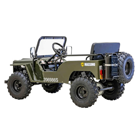 Mini 125cc Go Kart With 3 Speed Semi Automatic Transmission, rugged design in new green for off road adventures, durable frame