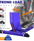 Universal Motorcycle Wheel Chock For Stand And Trailer, Completely Adjustable, Detachable And Foldable, Fits 16 To 21 Inch Wheels