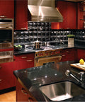 Modern kitchen featuring a Stainless Steel Kitchen Bar And Prep Sink, 13 Inch Undermount Small Sink With Strainer And Bottom Grid.