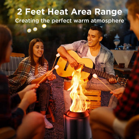 Cozy Tabletop Fire Pit With Stand Smokeless Outdoor Stove For Camping And Patio Use Grab And Go Seven Point Nine By Six Point One Inches Portable Stainless Steel Fueled By Pellets Or Wood Includes Travel Bag, people enjoying outdoor fire pit