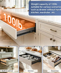 12 Inch Push To Open And Soft Close Drawer Slides With Full Extension 1 Pair 2 In 1 Push To Open Mechanism No Slam Quiet Soft Close Dampers Smooth Full Extension For Cabinet Drawers Heavy Duty Easy Glides in a kitchen drawer installation