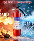 Two Pack Of 2.5 Pound ABC Fire Extinguishers UL ANSI 299 Certified portable dry chemical against fire with temperature range.