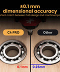 Pro Grade 200W CNC.Router And Desktop Milling Machine comparison showing ±0.1mm accuracy between CAD design and machined part.