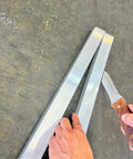 Person using Heavy Duty Aluminum Square Duct Angle Cutting Guide With Exact 15 Degree And 22.5 Degree Markings for precise cuts