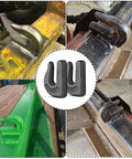 6-Pack Three Eighths Inch Weld-On Forged Clevis Grab Chain Hooks Set Heavy Duty Grade 70 Utility Hooks Installed on Equipment
