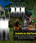 Camping Lantern 4 Pack Battery Powered Flashlight For Power Outages And Outdoor Use displayed on picnic table.