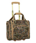 15 Inch Dope Under The Seat Bag With Paisley Polyester Carry On Luggage That Doubles As A Rolling Tote Or Business Case Airline Compatible Durable Build With A 5 Year Warranty In Black Sand Paisley