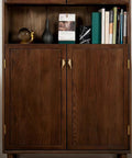 Wooden cabinet with 2 Pack Vintage Bird Cabinet Knobs in Brass Gold Finish, Dope Bird Figurine Drawer Pulls installed on doors.