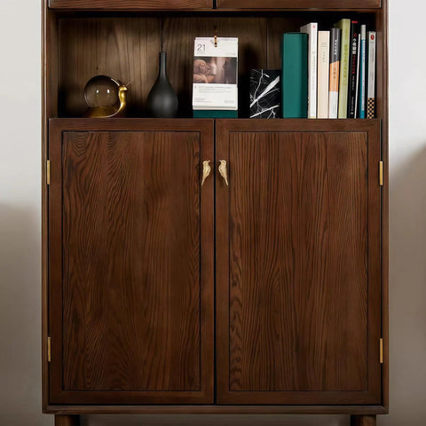 Wooden cabinet with 2 Pack Vintage Bird Cabinet Knobs in Brass Gold Finish, Dope Bird Figurine Drawer Pulls installed on doors.