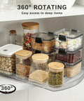 Rectangular Lazy Susan Organizer For Large Refrigerator With 360 Degree Turntable 16.54 Inch Rotation Shelf in pantry