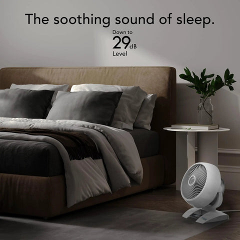 Medium Air Circulator White Floor Fan With Brushless DC Motor And Variable Speed Control Runs Buttery Smooth To Keep Your Home Cool And Slash Utility Costs Without Breaking The Bank Year Round