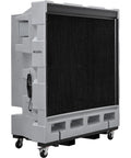 48 Inch Diameter Portable Evaporative Cooler With Direct Drive Motor And Wireless Remote Lcd Display Panel Built In Timer Heavy Duty Swamp Cooler side view with black cooling pads