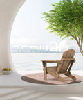 Foldable Adirondack Chair Set Of 2 With Built In Cup Holder Weather Resistant Space Saving Foldable Outdoor Chairs for serene patio view