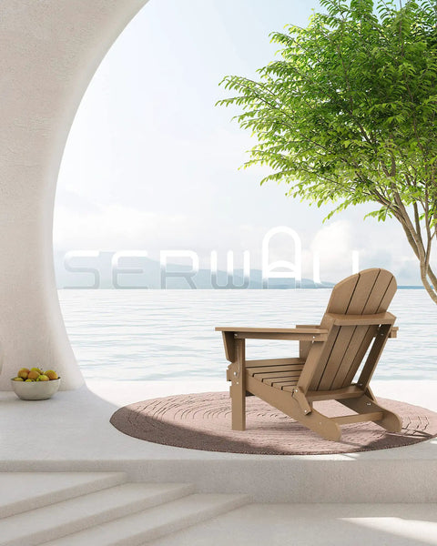 Foldable Adirondack Chair Set Of 2 With Built In Cup Holder Weather Resistant Space Saving Foldable Outdoor Chairs for serene patio view