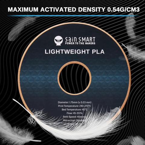 Ultra Lightweight Lw Pla 3D Printer Filament For Rc Airframes And Drone Chassis Using Active Foaming To Make Tough Prints Hit Different At 1.75Mm And 1Kg Spool In Bright White