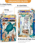 Sea Turtle RFID Credit Card Holder Wallet For Women Ultra Slim Front Pocket Card Case With ID Window PU Leather Travel