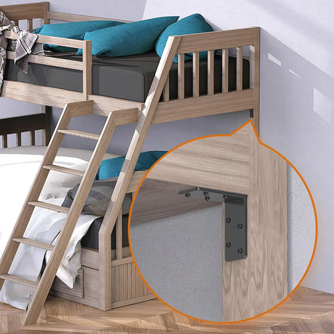 Heavy Duty 8 Pack 3x3 Inch L Brackets Galvanized Corner Braces For Wood Shelves And Furniture, installed under bed