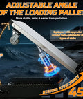 Adjustable angle of loading pallet on Heavy Duty 1200w Electric Stair Climbing Hand Truck for smoother ascent.