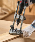Pro Grade Multi Angle Drill Guide Jig For Woodworking Portable Precision Drilling Guide with 90 Degree Setting in use