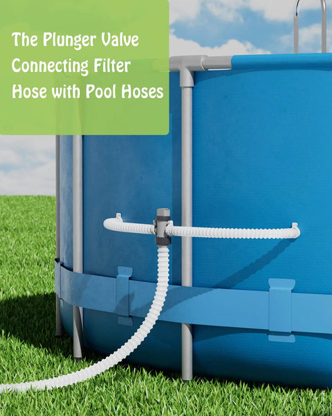 Dual Split Hose Plunger Valve For Intex Pool Systems No Fuss Flow Control Reduces Pump Suction Vacuum Ready Opens And Closes Water To Filtration Installation Kit With O Rings on above-ground pool hose