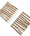 XH 2.54mm 4 Pin Male and Female Connector Kit with 10cm 22 AWG soft silicone wires, multiple colors, aerial view