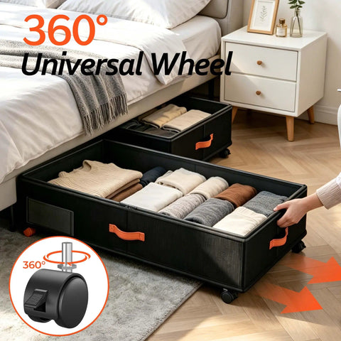 Compact Under Bed Storage Bins With Silent Rolling Casters Lowkey Closet Game Changer For Dorm Rooms And Small Apartments Easy Glide Seasonal Gear Organizers Heavy Duty 2 Pack