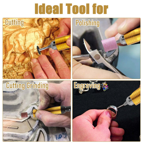 Beefy 6.5mm Flex Shaft Rotary Tool 1000W 30000 RPM Workhorse For Metalworking with Foot Pedal Control, used in cutting, polishing, grinding, and engraving.