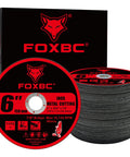 Heavy Duty 6 Inch Cut Off Wheels For Metal And Stainless Steel 25 Pack 7 8 Arbor Type 1 Angle Grinder Blades stacked with box.