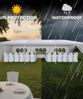 Built Tough 10 By 30 Foot Heavy Duty Outdoor Wedding Canopy with Eight Sidewalls Offering Full UV Protection and Being Totally Waterproof