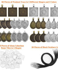 Pendant Tray Jewelry Making Kit With Glass Cabochons 90 Pcs Set Including 30 Bezel Pendants 30 Cabochons And 30 Necklace Cords