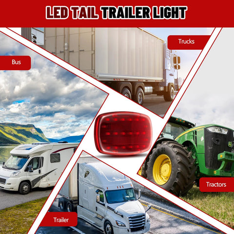 2-pack magnetic red LED trailer tail lights for trucks/RVs; wireless, battery-powered turn signals