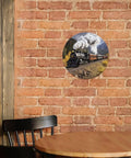 Dope Circular Metal Wall Art Featuring A Vintage Locomotive Train For Living Room And Office Decor Large Round Sign