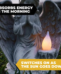 Watching Over Us Praying Angel Solar Garden Light LED Outdoor Decor for Home Patio and Yard, angel statue glowing at night