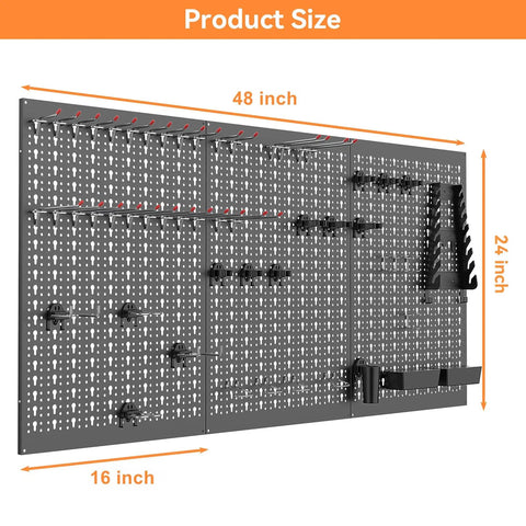 Heavy Duty Metal Pegboard Wall Organizer For Garage And Shop Gear Up Your Workspace With A 24 By 48 Inch Pegboard With Hooks