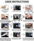 User instructions for Replacement Flush Cartridge C100500K For 500 501 501A 501B 503 504 Toilet Tanks showing installation steps.