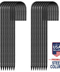 16 Pack 12 Inch J Hook Ground Stakes Heavy Duty Steel Anchors For Tents Fences Trampolines And Outdoor Decor Windproof Lawn Stakes