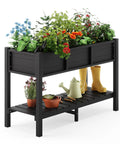 Raised Garden Bed With Tools 45 By 18 By 29 Inches Poly Elevated Planter Box With Legs And Storage Shelf Weather Resistant