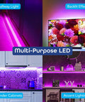 Prisma 16.4ft Smart WiFi LED Strip Lights That Work With Alexa And Google Assistant in hallway, TV, kitchen, shelf use.
