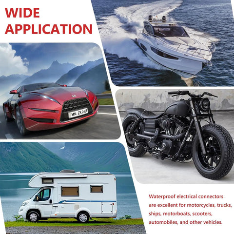 Wide application of Weatherpack Connector Kit 993Pcs With Crimp Tool For Automotive Wiring 68 Sets in vehicles and boats.