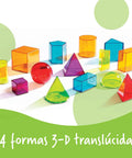 View Through Geometric Solids Classroom Set with 14 colorful transparent 3D shapes for hands-on geometry and math lessons