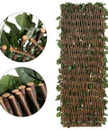 Expandable Privacy Screen Fence For Balcony And Backyard Outdoor Faux Ivy Panel 16 By 45 Inches on FSC Willow Frame