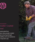 Man using Terra Garden Weeder Hand Tool With Dual Heads For Precision Weeding Rust Resistant Steel Build Comfortable Grip