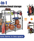 Small Garage Organizer For Sports Gear And Toys Space Saving Ball And Equipment Storage Rack Indoor Outdoor Garage System
