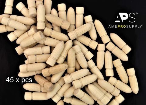 Pro Grade Hardwood Alignment Pins To Nail Table Leaf Extensions And Furniture Slides In Place Easy Install Wood Joinery Fasteners Ideal For Weekend Warriors Making Rock Solid Crafting Pieces Dang Reliable Dowels For Serious Woodwork Jobs Pack Of 45, 45 pieces of beige hardwood alignment dowels.